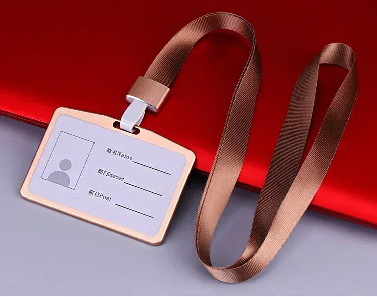 1 Pcs Aluminum Alloy Card Cover Case Bank Business Work Card Holder with ABS Retractable Badge Reel Credit ID Card Badge Bag Beauty World Shop