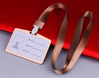 1 Pcs Aluminum Alloy Card Cover Case Bank Business Work Card Holder with ABS Retractable Badge Reel Credit ID Card Badge Bag Beauty World Shop