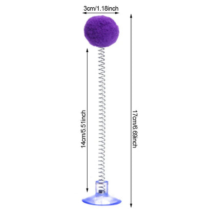 1pc Fur Ball Spring Cat Toy Suction Cup Multicolored Teaser Wand Pet Interactive Toys Cat Scratcher Toys Supplies Random Color Beauty World Shop