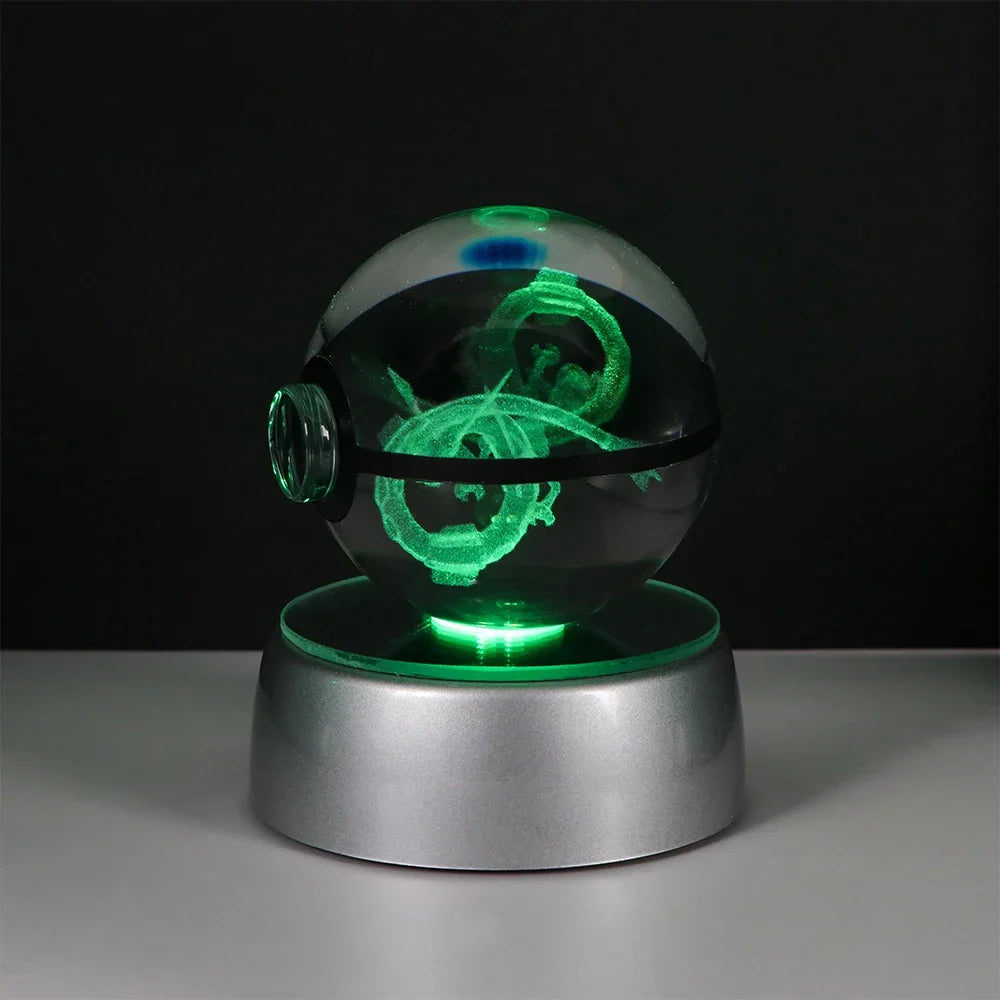 Pokemon Crystal Ball Pikachu Gengar Eevee Mewtwo Lacario Anime Game Pokeball Led Night Light Base Kids Birthday Gift Home Decor Beauty World Shop