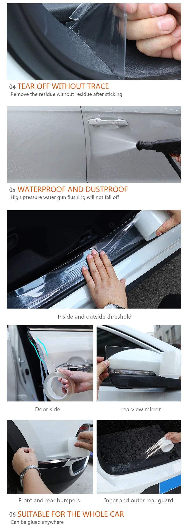 Car Stickers Door Sill Protector Universal Car Door Edge Sticker Anti Scratch Car Bumper Protection Film Car-Styling Accessories Beauty World Shop