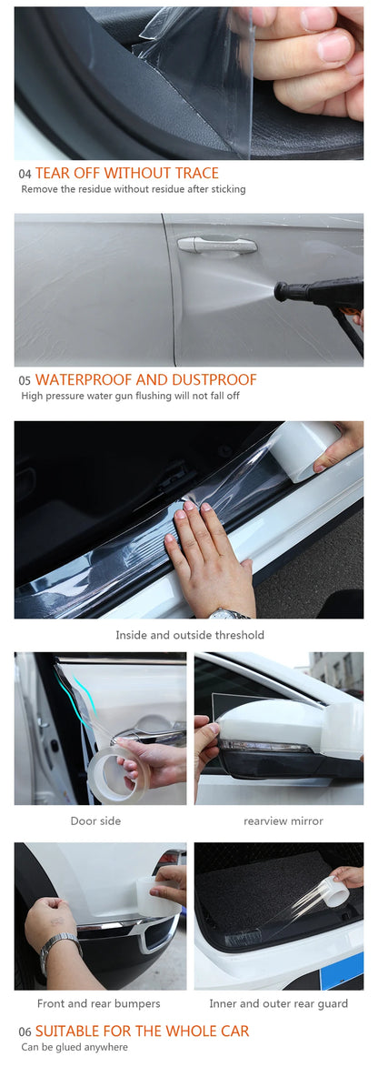 Car Stickers Door Sill Protector Universal Car Door Edge Sticker Anti Scratch Car Bumper Protection Film Car-Styling Accessories Beauty World Shop