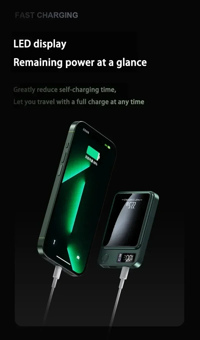 Lenovo 2026 200000mAh Magnetic Wireless Power Bank Portable Fast Charger For Magsafe Auxiliary Battery For iphone Huawei Samsung Beauty World Shop