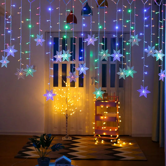 4M Led Light Curtain Garland Holiday Lighting Christmas Decorations Bedroom Party Lights New Year's Eve Fairy Home Decoration THee STORE