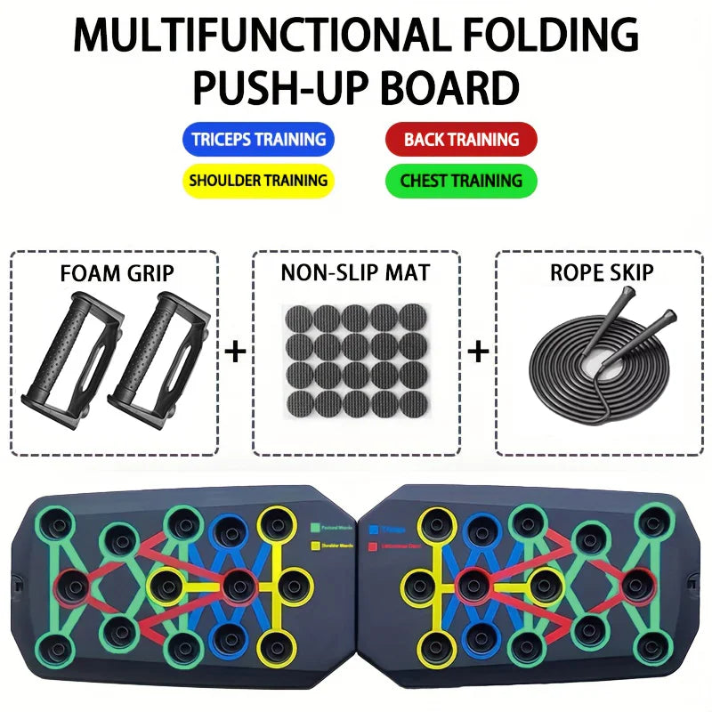 Portable Multifunctional Push-up Board Set With Handles Foldable Fitness Equipment For Chest Abdomen Arms And Back Training Beauty World Shop