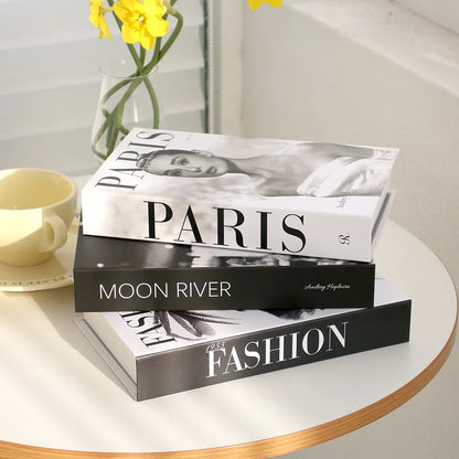 3Pcs Foldable Fashion Fake Books Living Room Decoration Designer Books Coffee Table Ornaments Club Hotel Room Villa Prop Books Beauty World Shop