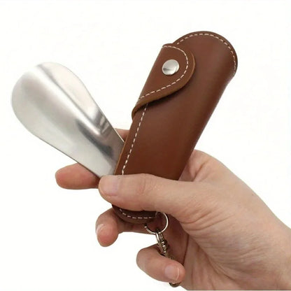 1PC Portable Keychain Shoe Horn, Stainless Steel Foldable Shoehorn for Home Travel Beauty World Shop