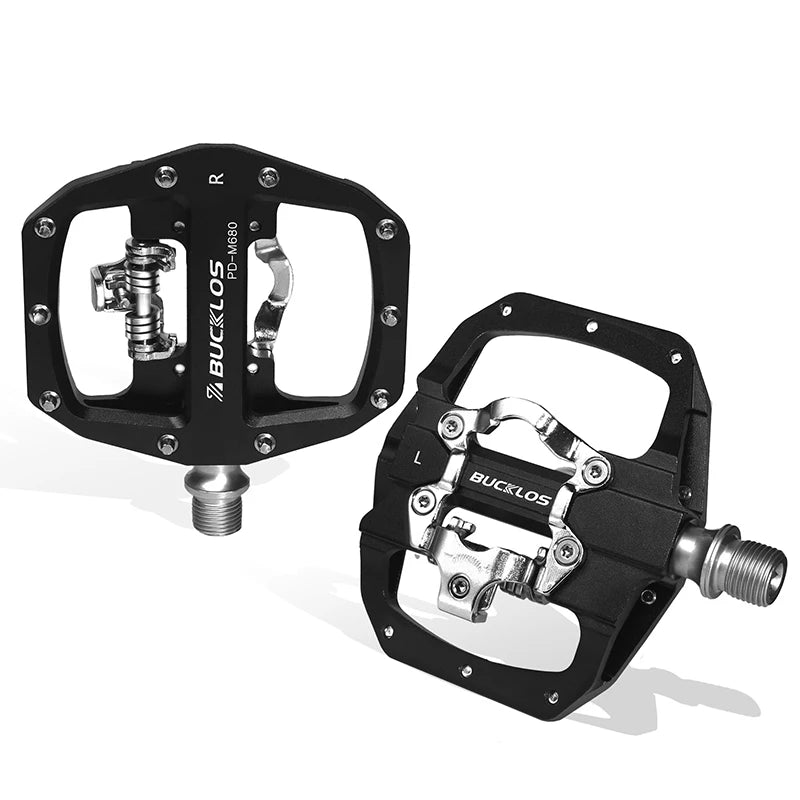 BUCKLOS Mountain Bike Pedals 3 Sealed Bearing PD-M680 Dual Clipless Flat & Lock Pedal Aluminum Cycling Pedals Fit Shimano SPD Beauty World Shop