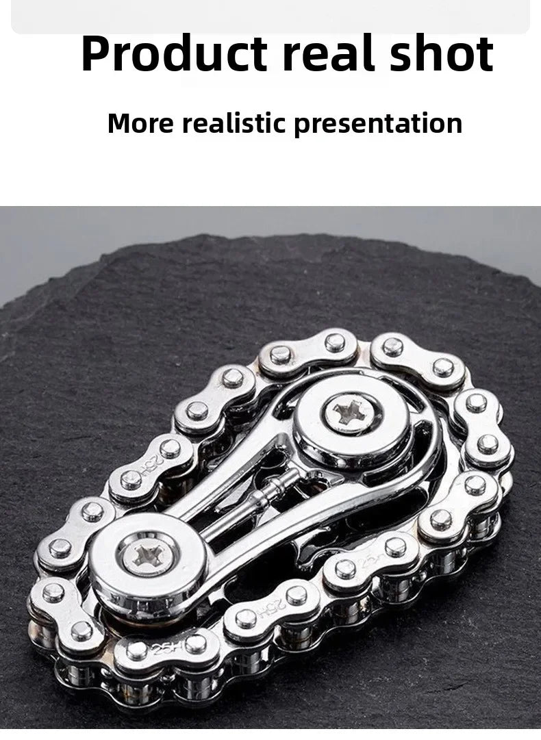 Sprocket Flywheel Flywheel Flying Top Flying Disk Anti-Anxiety Ornaments Metal Bicycle Chain EDC Rotating Flying Disk Adult Toy Beauty World Shop