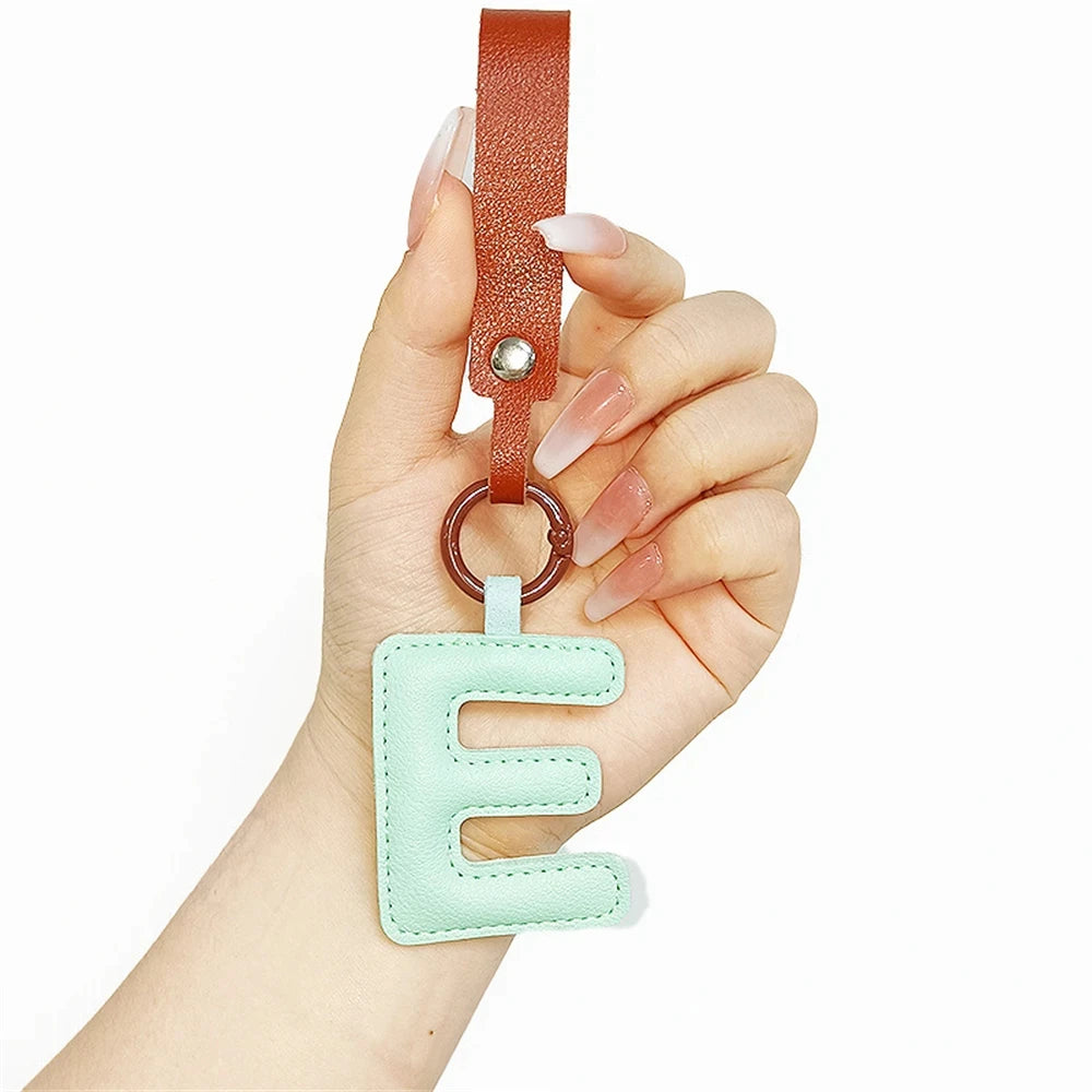 Creative PU Leather 26 Letter Keychains Fashion Alphabet Keyrings Handbag Ornaments Pendant Car Key Holder Accessories Gifts Beauty World Shop