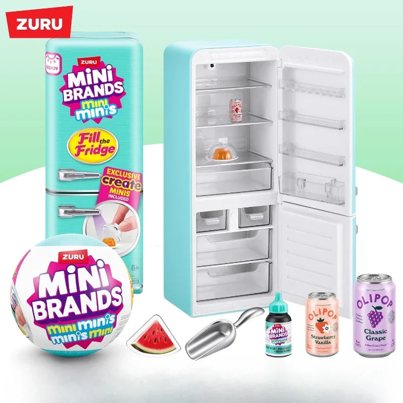 Mini Fridge Surprise Ball Mini Brands Miniature Figure Delicious Food Mystery Blind Box Toy Collectible Ornaments Kids Gifts Beauty World Shop