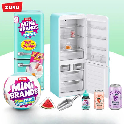 Mini Fridge Surprise Ball Mini Brands Miniature Figure Delicious Food Mystery Blind Box Toy Collectible Ornaments Kids Gifts Beauty World Shop