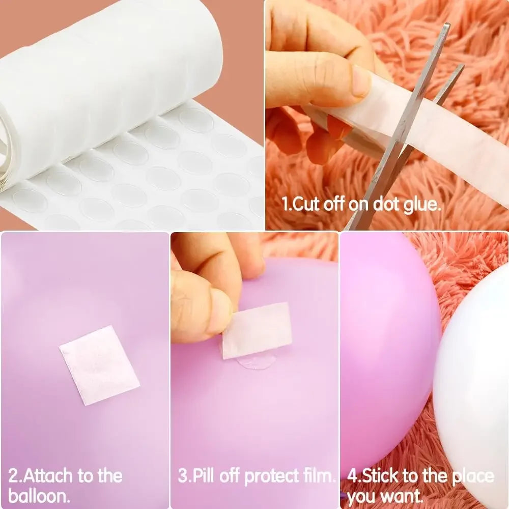 Double Sided Clear Sticky Point Tape Balloon Glue Dot Adhesive Birthday Wedding Party Balloons Glue Sticker Photoes Stand Arch Beauty World Shop