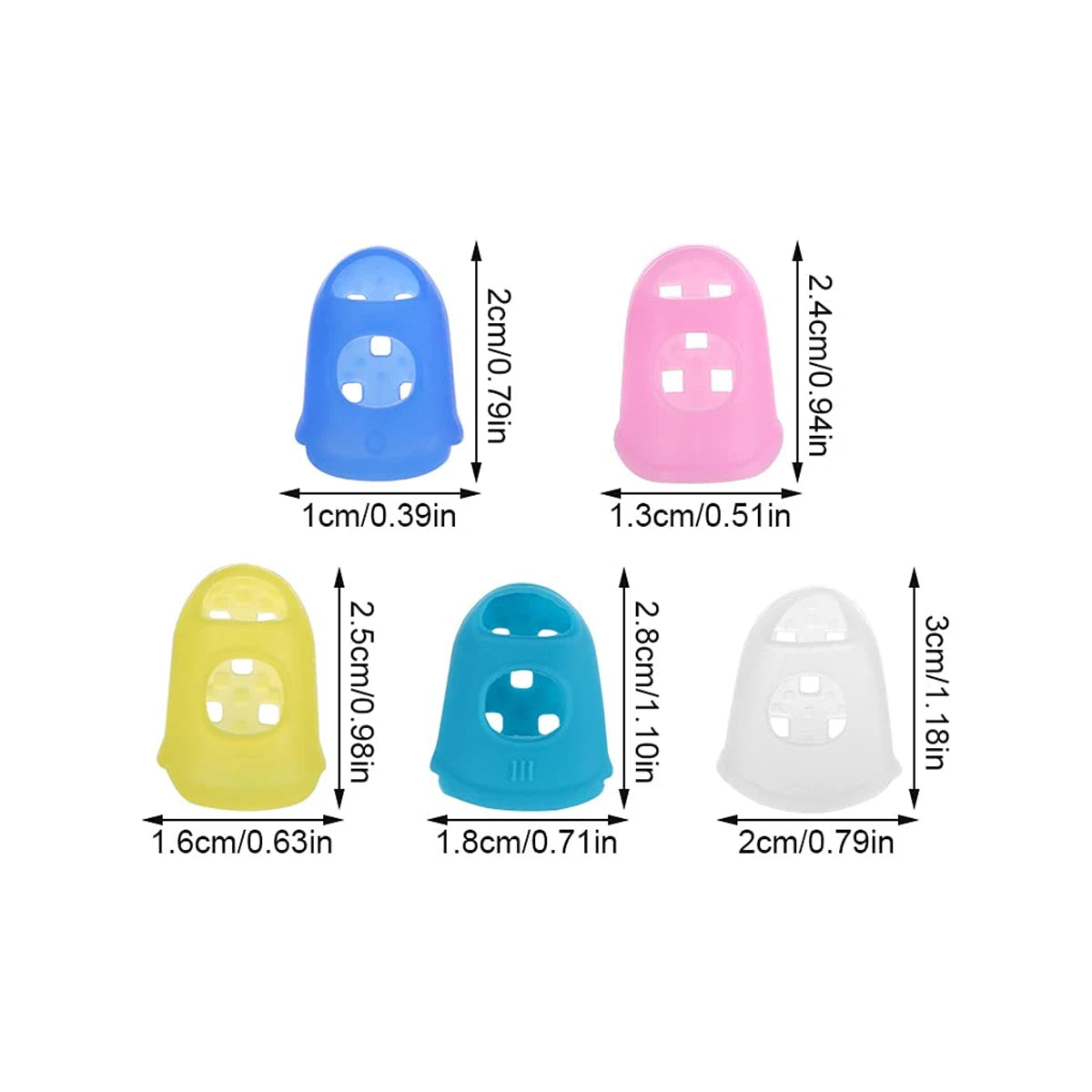 Guitar Fingertip Protectors 10 PCS Silicone Finger Guards 5 Sizes Beauty World Shop