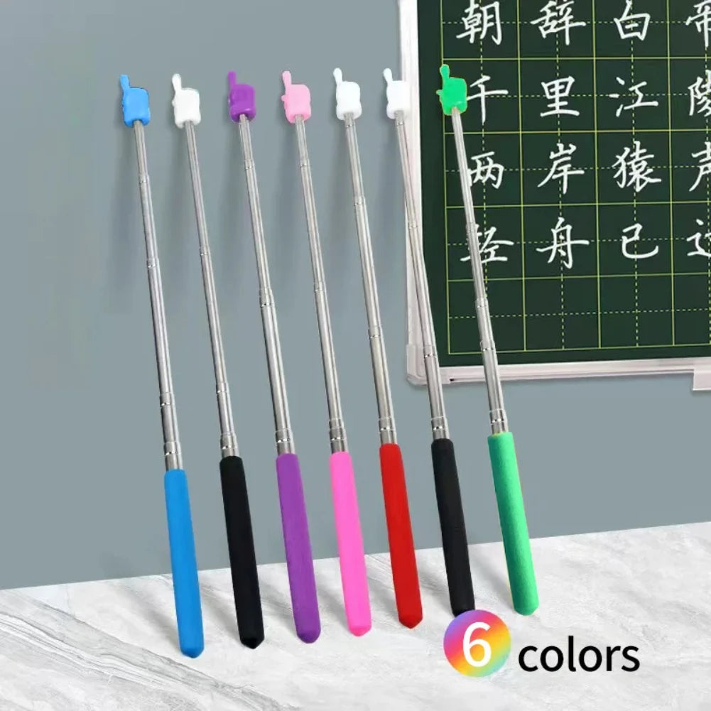 1pPointer Finger Stainless Steel Reading Sticks Telescopic Reading Finger Teaching Aids Gift for Teachers Pointer Finger Stick Beauty World Shop