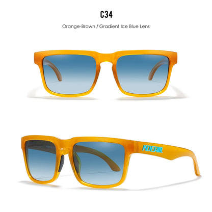 KDEAM Men's Polarized Sunglasses Square Casual Outdoors Sun Glasses Women Unisex Sunglass For Couple With Zipper Case Beauty World Shop