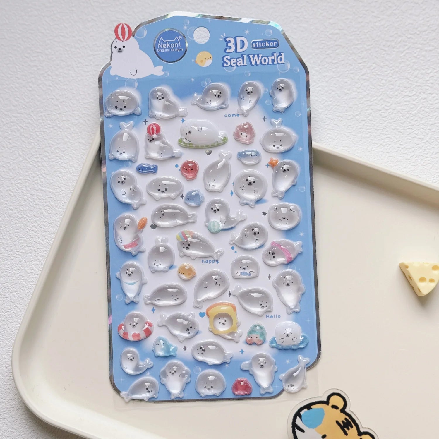 NEKONI Cute Animals Seal Bear Penguin 3D Stickers Scrapbooking DIY Journaling Stationery Diary Cute Stickers School Supply Beauty World Shop