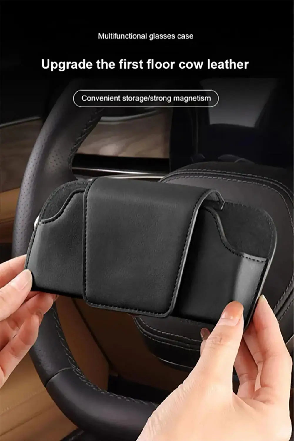 Car Glasses Case Auto Sun Visor Premium Suede Glasses Holder Wear-Resistant Sunglasses Protective Box Universal Cars Accessories Beauty World Shop
