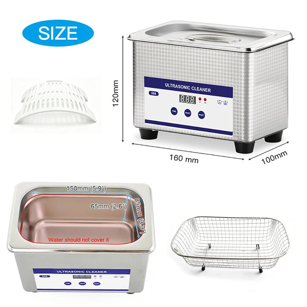 Ultrasonic Cleaner Ultrasound Glasses Cleaning Machine 40KHZ High Frequency Ultrasonic Bath for Glasses Jewelry Washing Machine Beauty World Shop