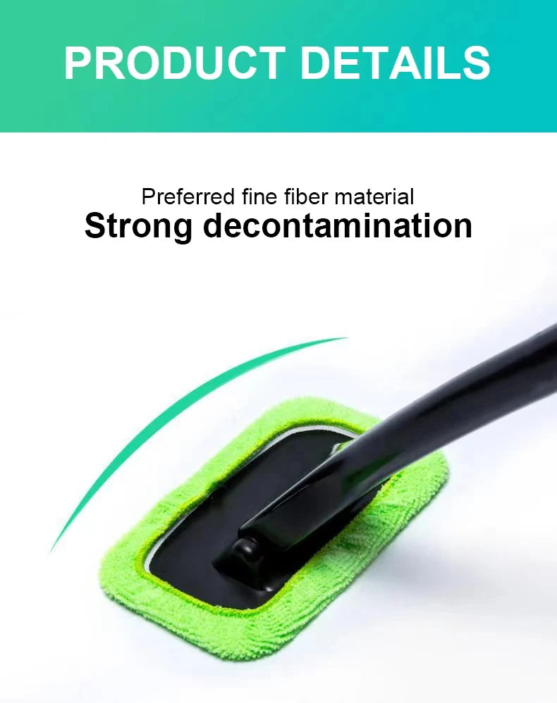 Car Window Cleaner Brush Kit Windshield Cleaning Wash Tool Inside Interior Auto Glass Wiper with Long Handle Car Accessories Beauty World Shop