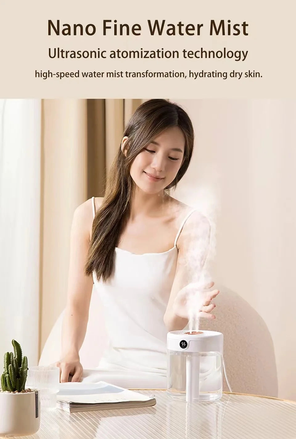 2L Humidifier Household Small Large Capacity Mute Bedroom Usb Office Desktop Portable Student Two Port Spray Water Supplement Beauty World Shop