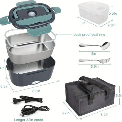 Portable Electric Food Warmer Lunch Box 1.5L 60W - Leak Proof Food Heater for Car, Home, Office & Travel Beauty World Shop