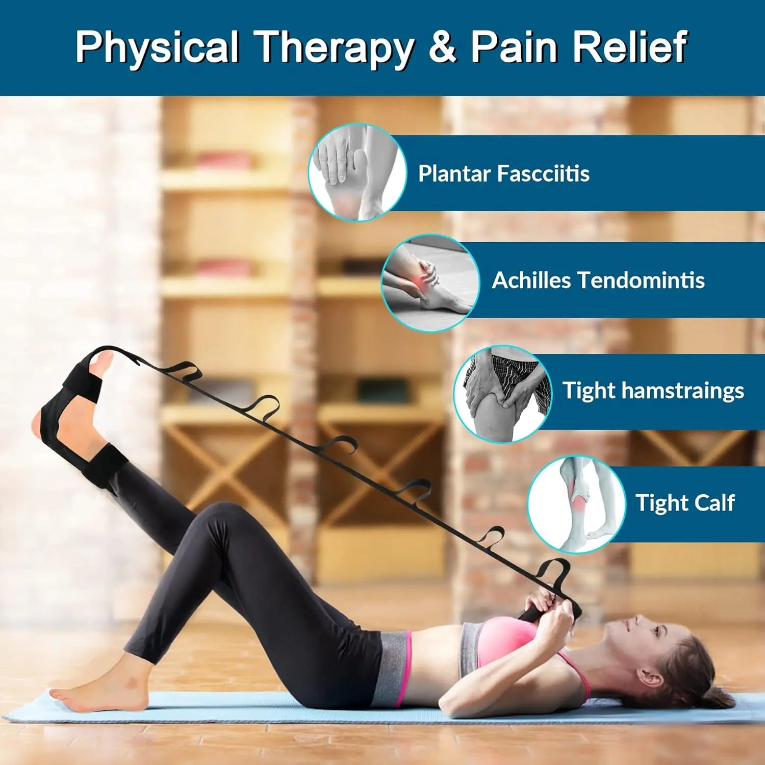 Yoga Stretching Bands Relieve Leg and Foot Tension, Yoga, Pilates, and Rehabilitation Training Leg and Foot Stretching Bands Beauty World Shop