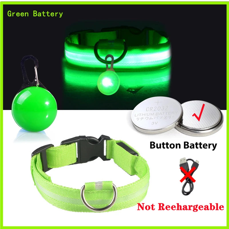 Usb Charging Glowing Dog Collar With Pendant Detachable Luxury Led Light Bright For Small Dogs Cat Night Safety Collar Wholesale Beauty World Shop