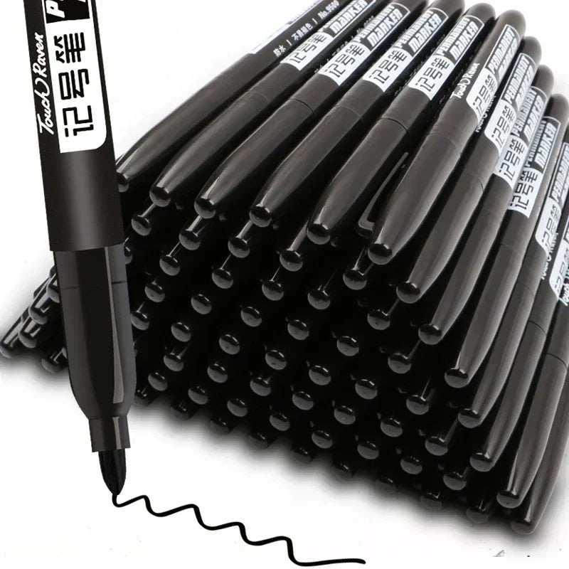 6-20PCs/Set PermanentMarker Pen Fine Point Waterproof Markers Thin Nib Crude Nib Black Blue Red Ink 1.5mm Fine Color Marker Pens Beauty World Shop