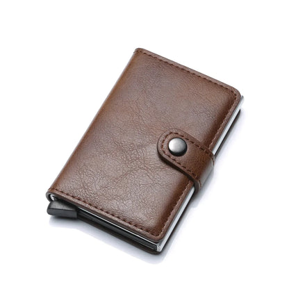 Rfid Credit Card Holder Men Wallets Luxury Small Smart Wallet Metal Business Mini Cardholder Case Women Minimalist Walet for Men Beauty World Shop