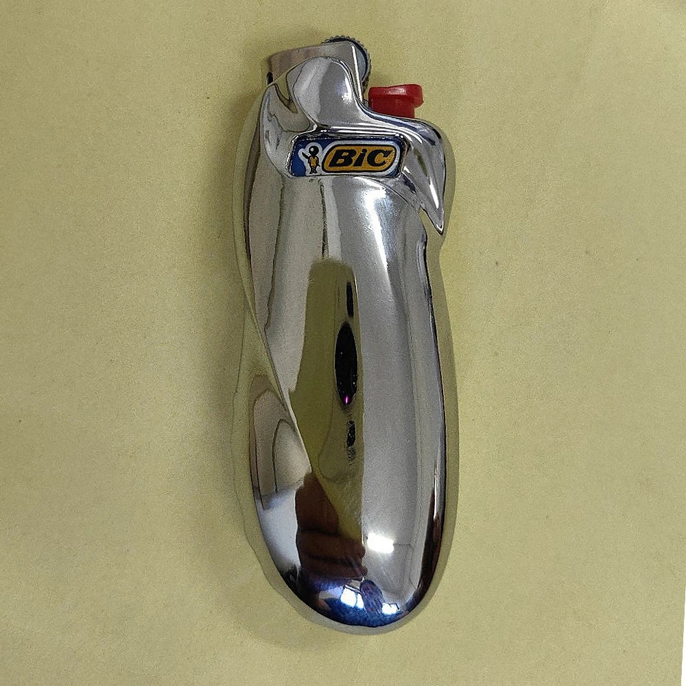 Clearance_Shiny Zinc Alloy Chromed Metal Shell For Small Bic Lighter J5 J25 No Lighter_Continuous updates Beauty World Shop