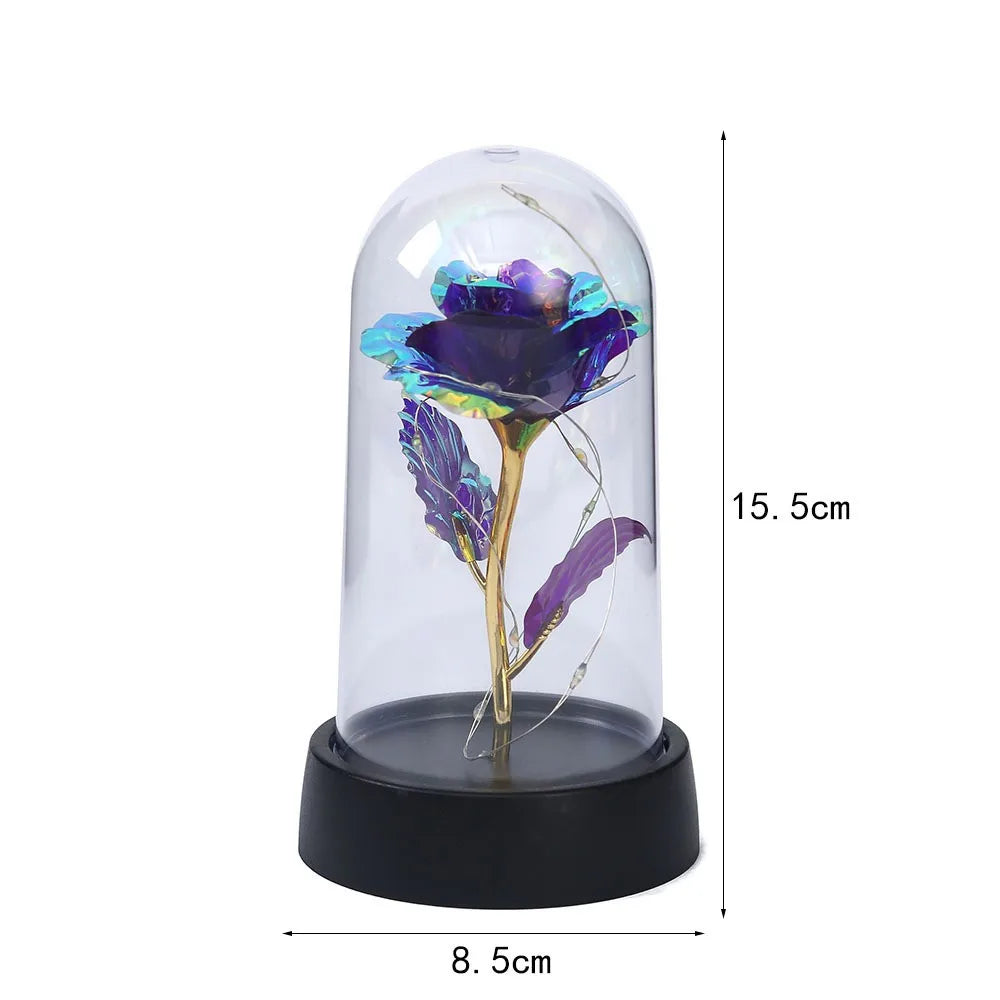 1pc Hot LED Enchanted Galaxy Rose Eternal Beauty Rose With Fairy Lights in Dome for Valentine's Day Wedding Party Mother's Day Beauty World Shop