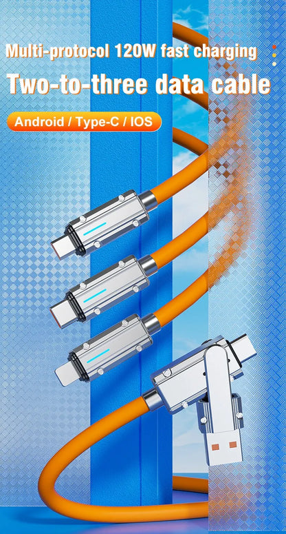3 In 2 Type-C Mobile Phone Usb Fast Charging 66w Data Cable Suitable For iPhone Huawei OPPO Xiaomi Samsung Redmi Charging Cable Beauty World Shop