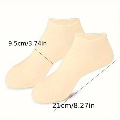 2 Pack Silicone Elastic Moisturizing Foot Socks, Spa Massage Moisturizing Gel Socks for Dry Cracked Feet, Foot Care Socks Tools Beauty World Shop