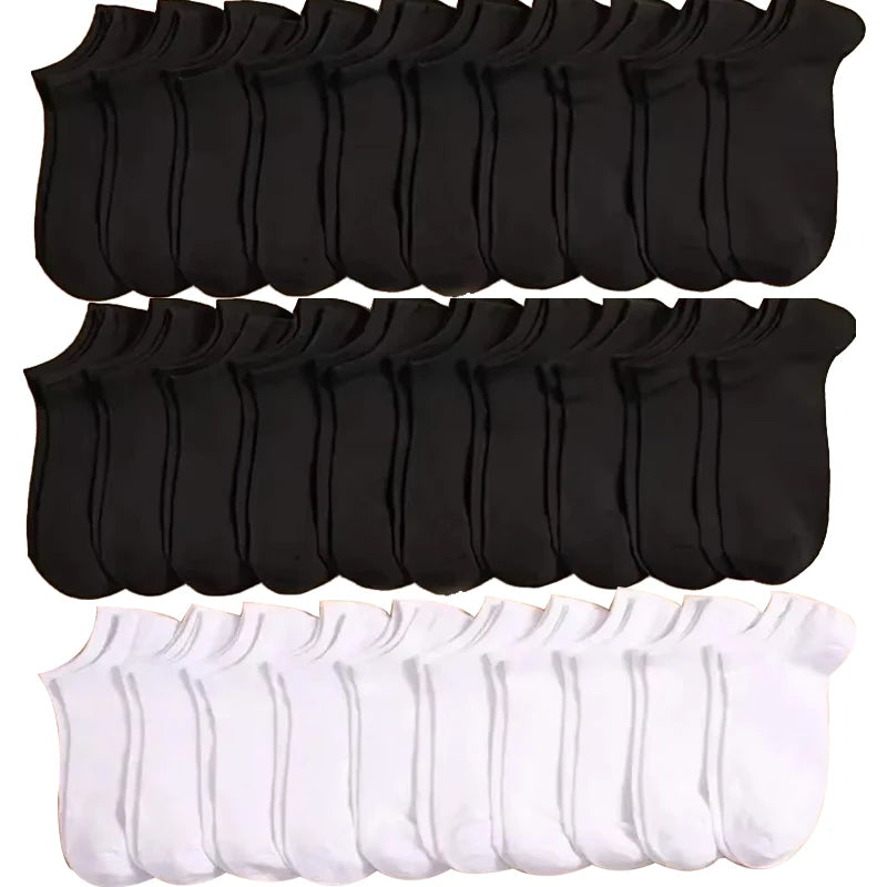 5/10 /20/30 Pairs Unisex Casual Plain Color Boat Socks Thin Breathable Comfy Anti Odor Sweat-absorbing Ankle Socks For Men Women Beauty World Shop