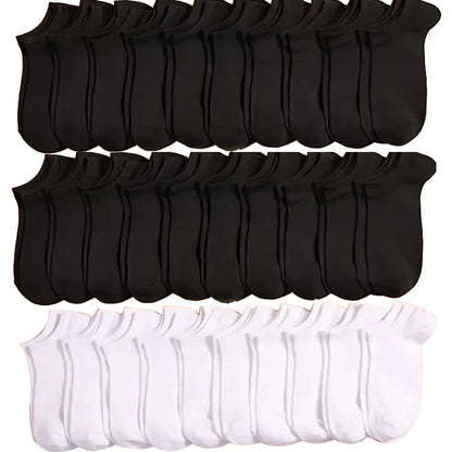 5/10 /20/30 Pairs Unisex Casual Plain Color Boat Socks Thin Breathable Comfy Anti Odor Sweat-absorbing Ankle Socks For Men Women Beauty World Shop