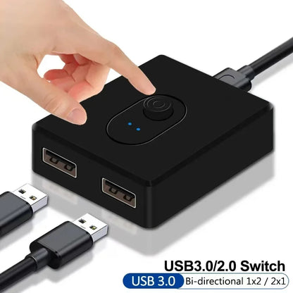 USB2.0 Switch 1x2/2x1 USB Hub Bidirectional USB3.0 Switcher USB2.0 Extender Shared Controller for PC Keyboard Mouse Printer ﻿ Beauty World Shop