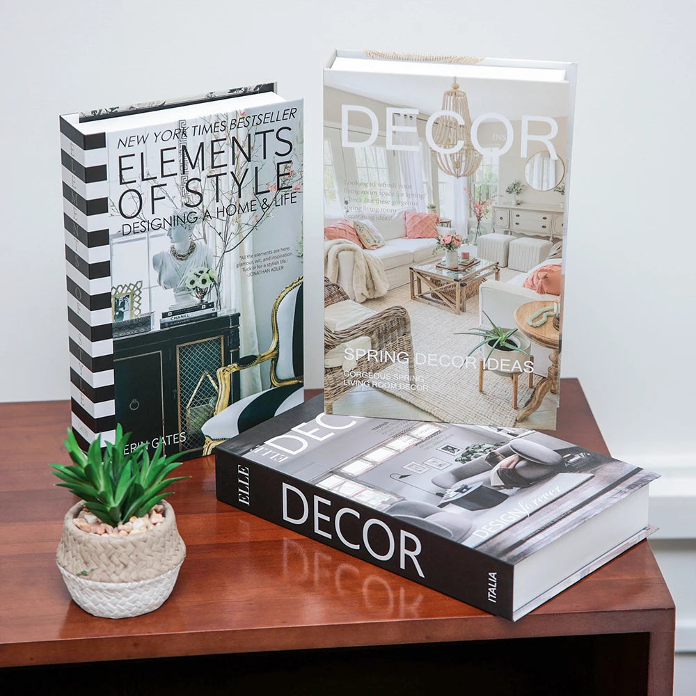 3Pcs Foldable Fashion Fake Books Living Room Decoration Designer Books Coffee Table Ornaments Club Hotel Room Villa Prop Books Beauty World Shop