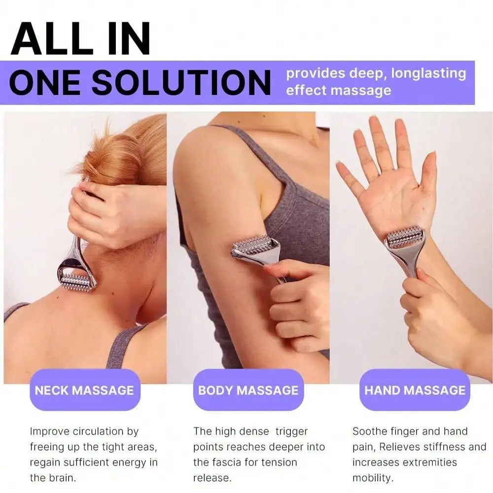Stainless Steel Facial Massage Roller Deep Tissue Massage Tool for Face, Acupressure Massager Body for Hand, Foot, Neck SPA Care Beauty World Shop