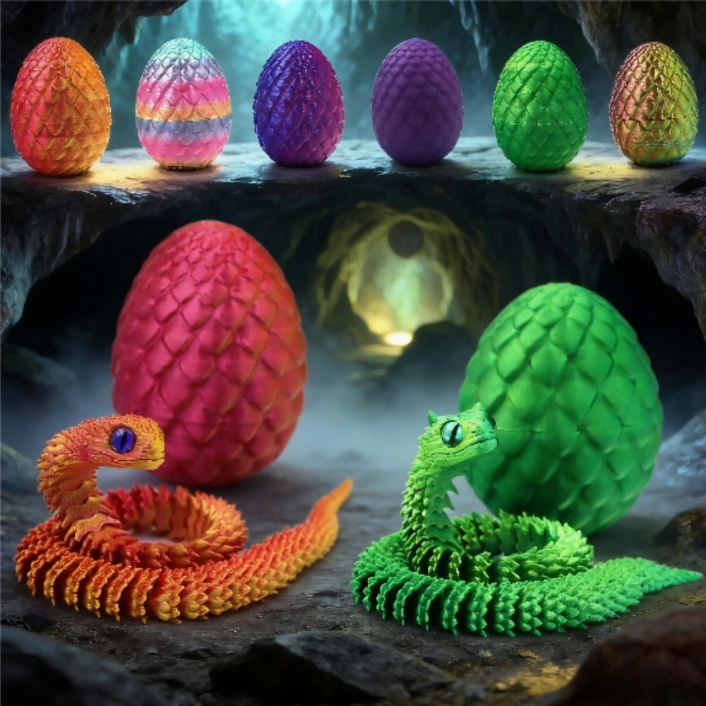 3d Printed Toys Home Decoration Desktop Decorations Anime Figures Articulating Home Decor Items 3D Printing Snake Eggs Rotating Beauty World Shop