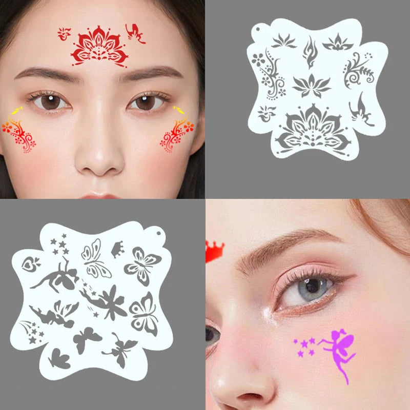 Stencils For Body Painting Face Art Stamps Temporary Tattoos Reusable Stencils Plastics Beauty World Shop