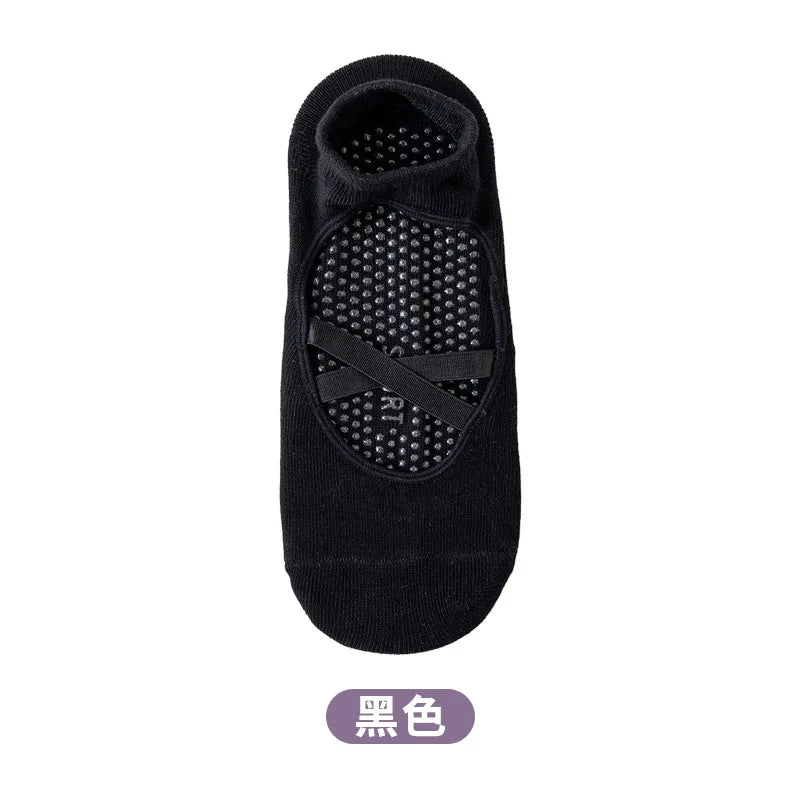 1pair Fashion Yoga Socks Anti Slip Women Professional Pilates Socks Cotton Dance Floor Trampoline Aerobics Fitness Sports Socks Beauty World Shop