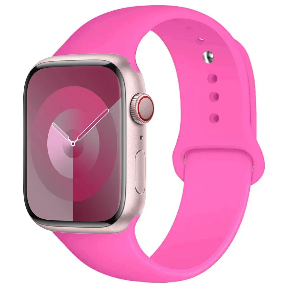 Silicone Band For Apple Watch strap 44mm 45mm 40mm 41mm 42-38mm 45 mm sport bracelet iwatch series 8 7 6 5 4 3 SE 9 Ultra 2 49mm Beauty World Shop