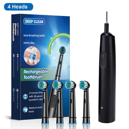 Electric Toothbrush Rotary Rechargeable Electric Toothbrush for Adults Rotating Electric Toothbrushes with 8 Soft Brush Heads Beauty World Shop