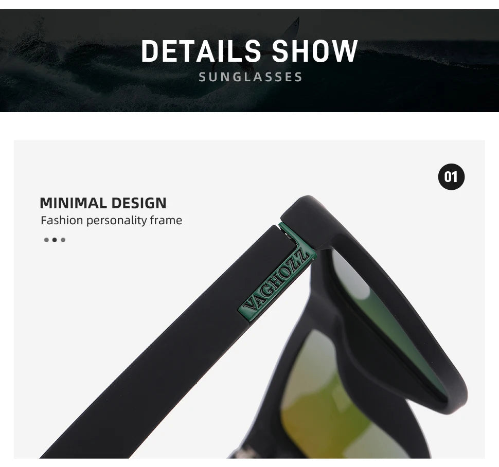 VAGHOZZ Brand Classic Sunglasses Men UV400 Fishing Sun Glasses Women Square Outdoor Male Sport Eyewear Driving Shades Beauty World Shop