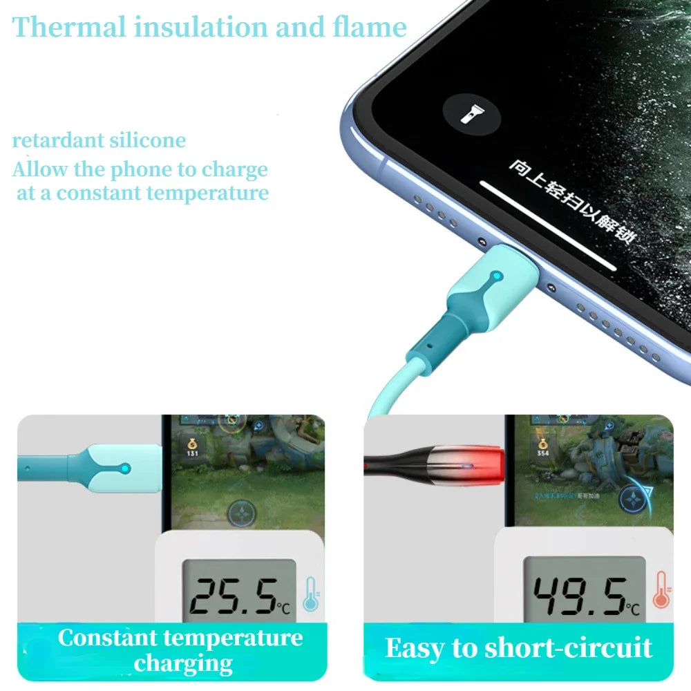 3 In 1 Mobile Phone 5A Super Fast Charging Type-C Usb Charging Cable for IPhone, Xiaomi, Android, Huawei Vivo Charging Cable Beauty World Shop