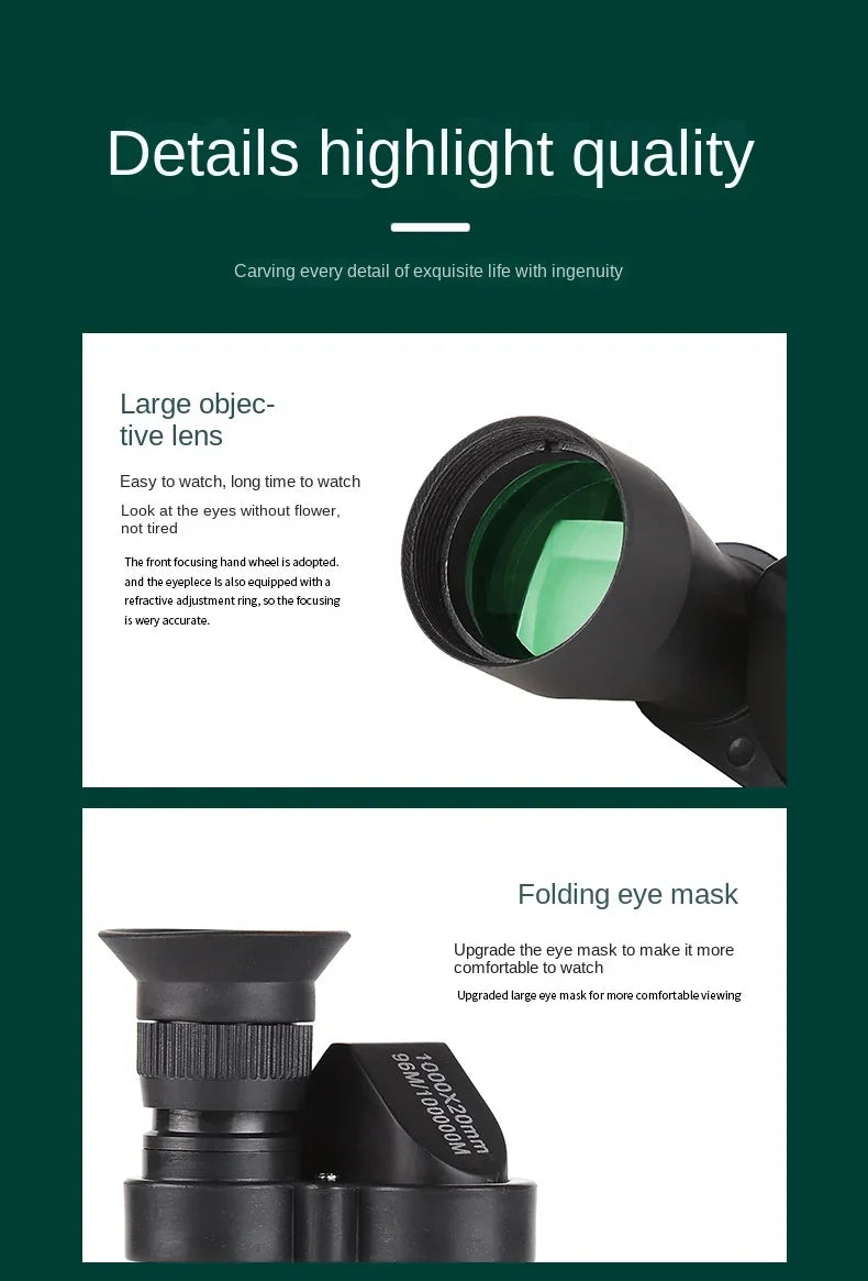 Portable high-definition monocular telescope with high magnification zoom, hunting, camping, mountaineering, outdoor fishing Beauty World Shop