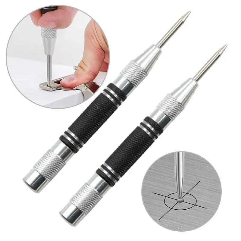 2pc Spring Type Automatic Center Punch Locator Glass Striker Window Breaker Punch Centering Punch Punch Tool Beauty World Shop