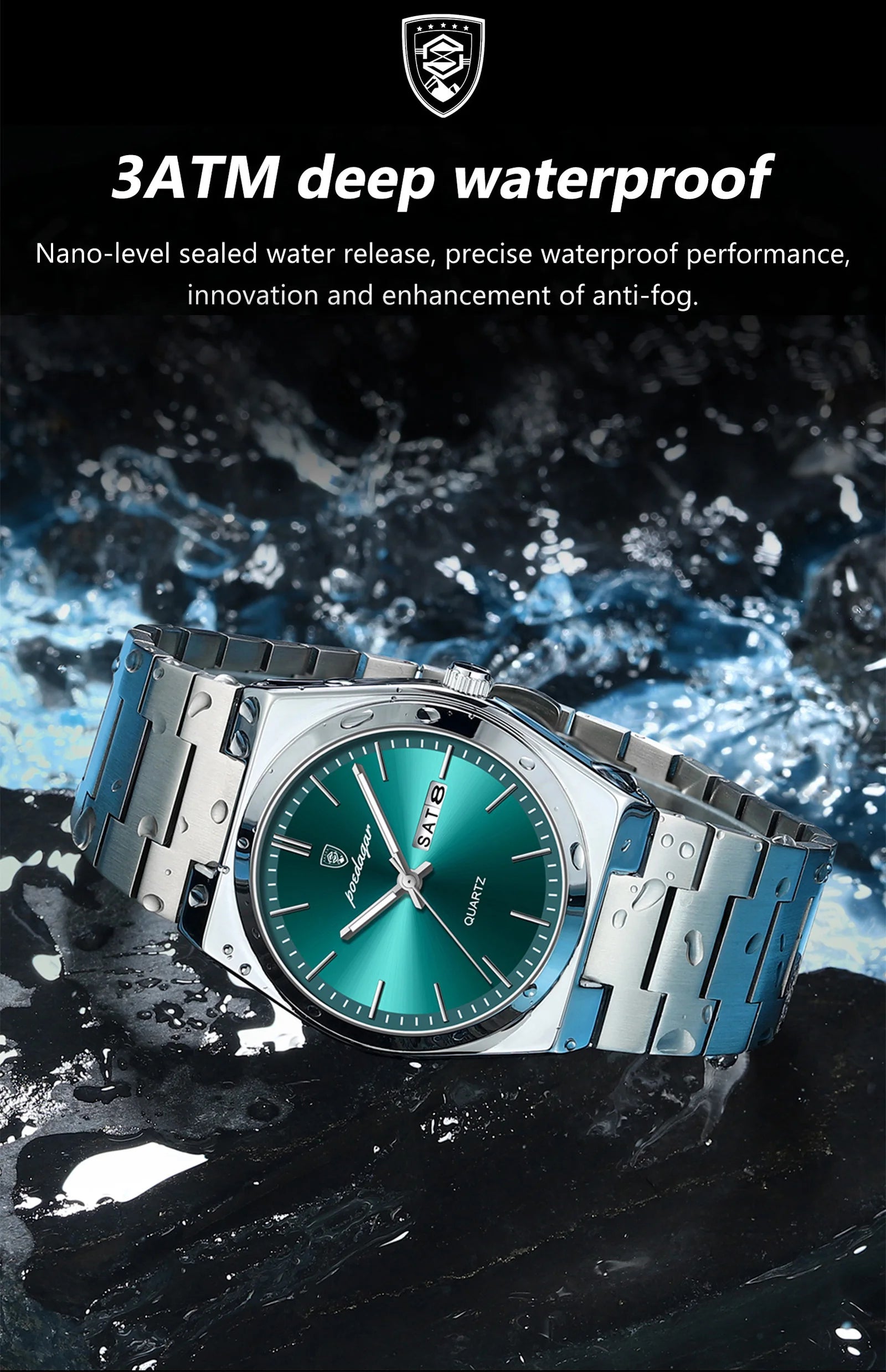 POEDAGAR Exquisite Business Men Watch Stainless Steel Waterproof Luminous Man Wristwatch Date Week Classic Men's Quartz Watches Beauty World Shop