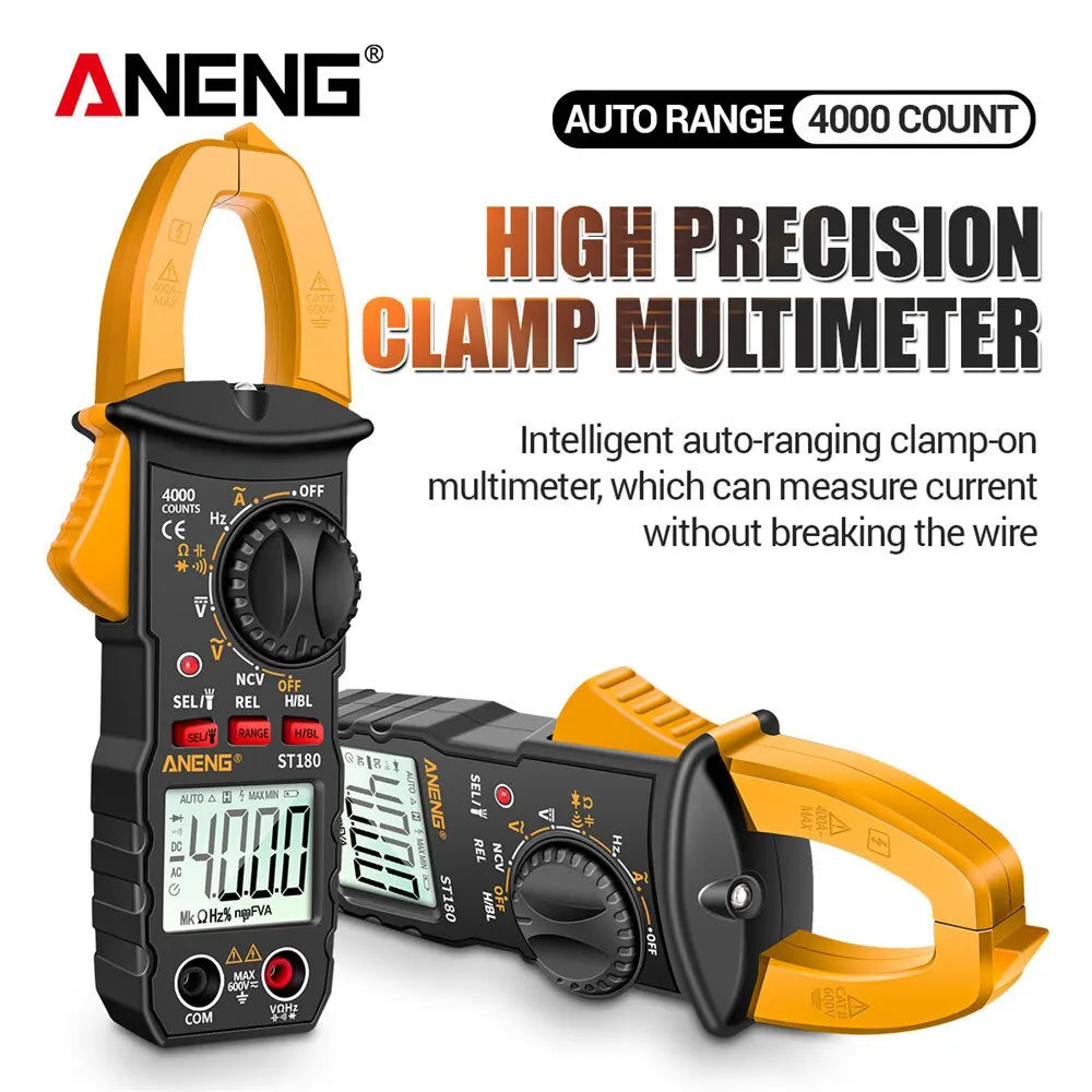 ANENG ST180 AC Current Clamp Meter  Digital 4000 Counts Multimeter Ammeter Voltage Tester Car Amp Hz Capacitance NCV Ohm Tool Beauty World Shop
